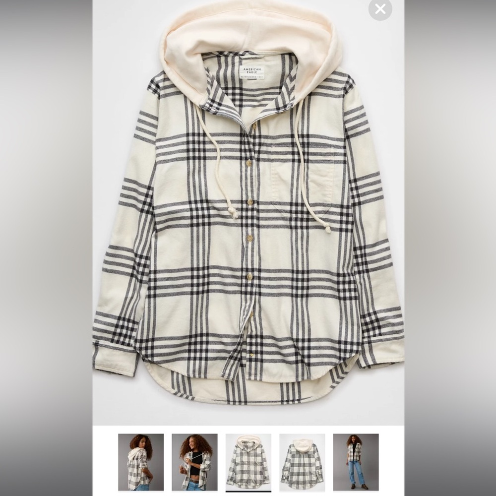 American Eagle Hooded Flannel